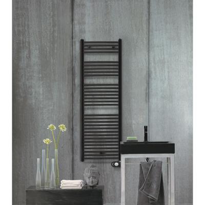 Zehnder Aura E elektrische handdoekradiator 146.6x60cm 1000watt 230 volt | 50 Hz Staal Zwart Mat pbebz-150-60-mq