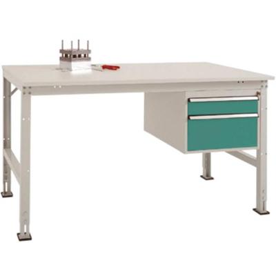 Manuflex AU5567.0001 Compleet werktafel reden universele standaard met kunststof plaat, bxdxh = 1500 x 800 x 760-870 mm Grijs, Groen Manuflex AU5567.0001 Compleet werktafel reden universele standaard met kunststof plaat, bxdxh = 1500 x 800 x 760-870 mm Grijs, Groen