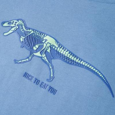 Kindershirt dinosaurusprint 140 middelblauw Kindershirt dinosaurusprint 140 middelblauw