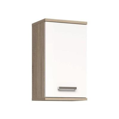 Wandkast - Wit / Sonoma Eiken - 1 deur - Badkamermeubel - 68,8 x 29 x 40,2 cm