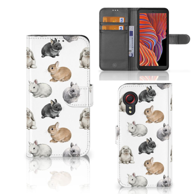 Telefoonhoesje | Met pasjeshouder | voor Samsung Galaxy Xcover 5 Konijntjes