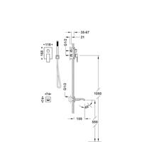 Badkraan Inbouw Tres Cuadro Exclusive met Handdoucheset, Wanduitloop en Mengkraan Mat Wit - thumbnail