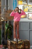 B.Nosy winter flare broek meisjes - bruin - Phoebe - luipaard - thumbnail