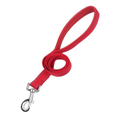 Nobleza Hondenriem rood met gevoerd handvat - Reflecterend - Lengte 120 cm - Breedte 2 cm