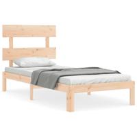 Bedframe met hoofdbord massief hout - thumbnail