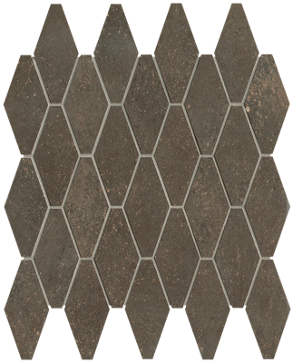 Nobu Cocoa rombi mosaico 5x11,5 rond op net van 31x35,5