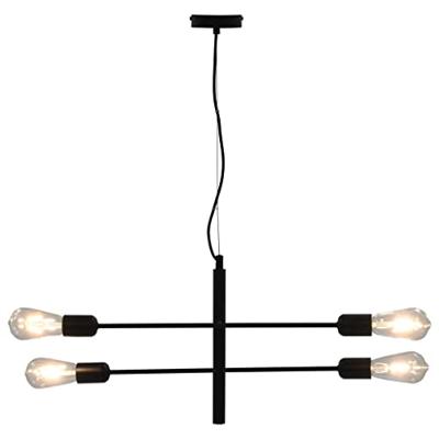 VidaXL Plafondlamp met filament peren 2 w e27 zwart