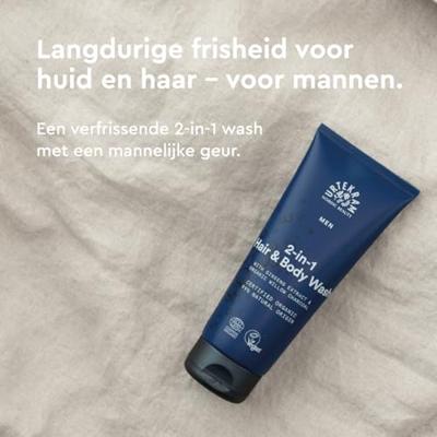 Urtekram Men 2-in-1 Hair & Body Wash With Willow Charcoal & Ginseng