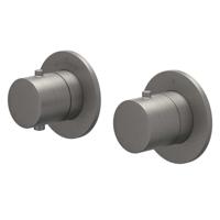 Afbouwdeel IVY Bond Inbouwthermostaat Symmetry 2-Weg Stop-Omstel Met Rond Rozet Geborsteld Metal Black PVD IVY - thumbnail