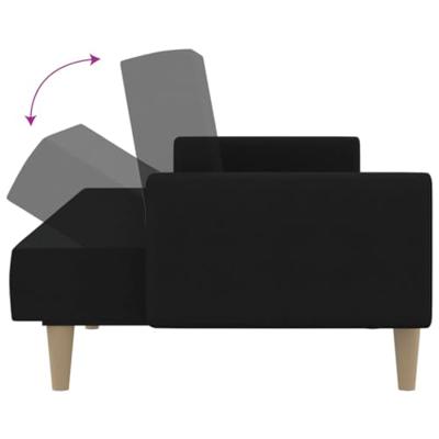 Slaapbank 2-zits stof zwart Slaapbank 2-zits stof zwart