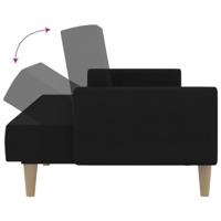 Slaapbank 2-zits stof zwart - thumbnail