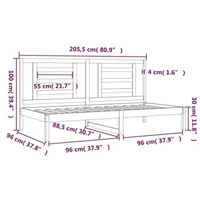 Slaapbank zonder matras 90x200 cm massief grenenhout