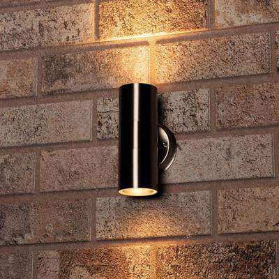 LED's Light RVS LED Muurlamp Buiten - Spot met 2 x GU10 fitting - Model Catania - IP44 - Zilver LED's Light RVS LED Muurlamp Buiten - Spot met 2 x GU10 fitting - Model Catania - IP44 - Zilver