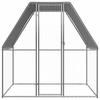 Kippenkooi 2x2x2 m gegalvaniseerd staal zilverkleurig en grijs - thumbnail