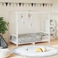 Kinderbedframe 80x160 cm massief grenenhout wit - thumbnail