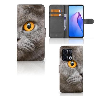 Telefoonhoesje | Met pasjeshouder | OPPO Reno8 Pro Britse Korthaar Telefoonhoesje | Met pasjeshouder | OPPO Reno8 Pro Britse Korthaar