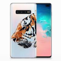 Smartphone hoesje Samsung Galaxy S10 Plus Watercolor Tiger - thumbnail