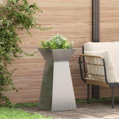 VidaXL Pilaar plantenbak zilver 35 x 35 x 73 cm VidaXL Pilaar plantenbak zilver 35 x 35 x 73 cm
