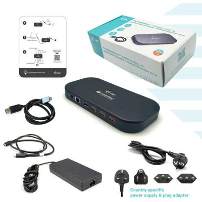 i-tec Thunderbolt 3/USB-C Dual 4K Dock PD 60W + Thunderbolt 3 Kabel+AC-Adapter Thunderbolt 3 dockingstation i-tec Thunderbolt 3/USB-C Dual 4K Dock PD 60W + Thunderbolt 3 Kabel+AC-Adapter Thunderbolt 3 dockingstation