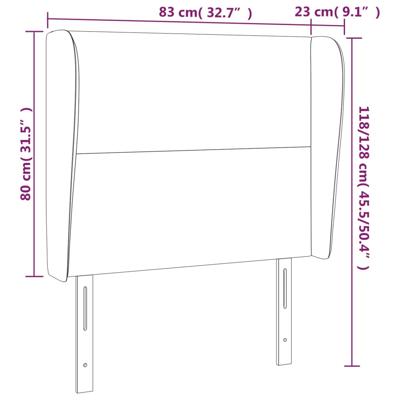 Hoofdbord met randen 93x23x118/128 cm kunstleer cappuccinokleur