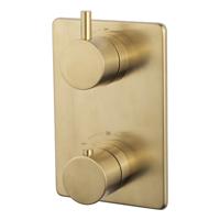 Wiesbaden Caral afbouwdeel inbouwthermostaat 2 weg geborsteld messing - thumbnail