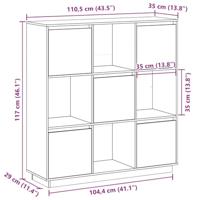 Hoge kast 110,5x35x117 cm massief grenenhout grijs - thumbnail