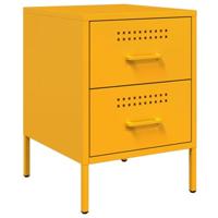 Nachtkastje 36x39x50,5 cm staal mosterdgeel - thumbnail