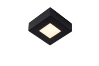Lucide BRICE-LED - Plafonnière Badkamer - LED Dimb. - 1x8W 3000K - IP44 - Zwart - thumbnail