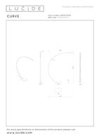 Lucide CURVE - Booglamp - LED Dimb. - 1x15W 2700K - Mat Goud / Messing - thumbnail