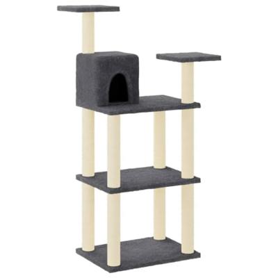 VidaXL Kattenkrabpaal met sisal krabpalen 118,5 cm donkergrijs VidaXL Kattenkrabpaal met sisal krabpalen 118,5 cm donkergrijs