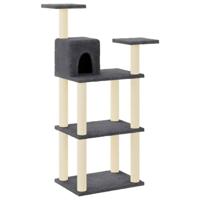 VidaXL Kattenkrabpaal met sisal krabpalen 118,5 cm donkergrijs - thumbnail