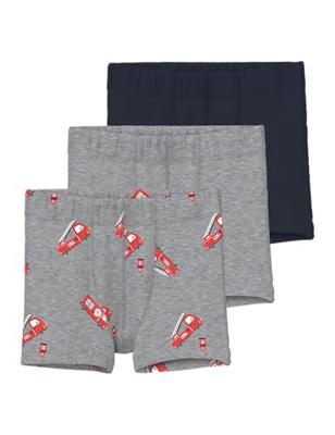 Set van 3 boxershorts brandweerman jongen NAME IT gemêleerd grijs