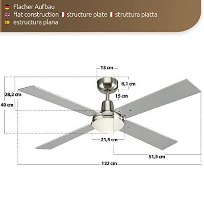 Beacon RVS plafondventilatorAirfusion Quest II Ø 122cm - 210334