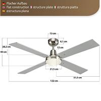 Beacon RVS plafondventilatorAirfusion Quest II Ø 122cm - 210334 - thumbnail