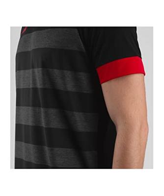 JAKO 4214 Shirt Celtic Melange Km - Zwart/Sportrood - L