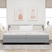 Boxspringbed met Matras Lichtgrijs 200x200 cm Stof - thumbnail