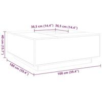 Salontafel 100x100x40 cm bewerkt hout wit - thumbnail