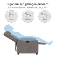Fauteuil verstelbaar elektrisch stof taupe - thumbnail