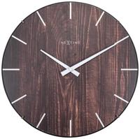 NeXtime NE-3249BR Wandklok Edge-Wood-Dome Dia 35cm Kunststof Bruin - thumbnail