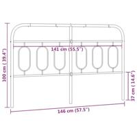 Hoofdbord 140 cm metaal wit - thumbnail
