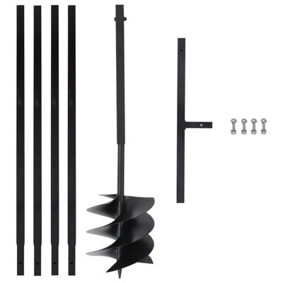 Grondboor met handvat 250 mm met verlengbuis 4 m staal