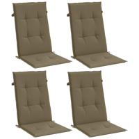 VidaXL Stoelkussens 4 st hoge rug 120x50x4 cm stof gemêleerd taupe - thumbnail