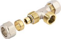 Bonfix - Alu-Knelfitting - T-koppeling - verlopend - 2x alu-knel 1x bu. dr. - 16mm x 1/2 - thumbnail