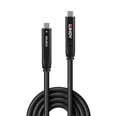 Lindy 43399 USB 3.2 Gen 1 Fiber Optic Hybrid 5Gbps 60W USB Type-C 15m