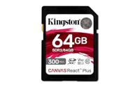 Kingston Canvas React Plus SD-kaart 64 GB Class 10 UHS-II - thumbnail