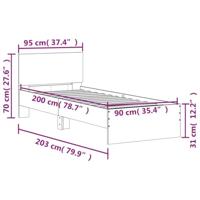 Bedframe met hoofdbord en LED-verlichting wit 90x200 cm - thumbnail