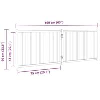 Hondenhek inklapbaar 2 panelen 160 cm massief vurenhout wit - thumbnail