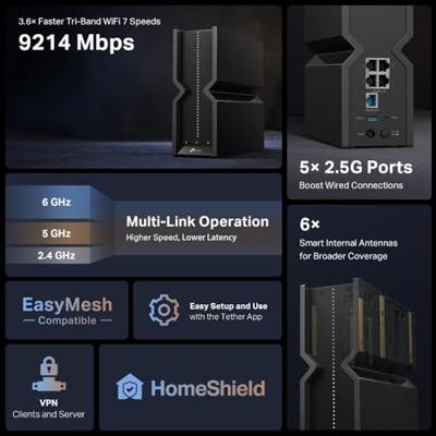 TP-Link Archer BE550 Router Zwart - thumbnail