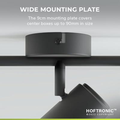 Riga - LED plafondlamp - 12 Watt 1035 Lumen - 3 spots - 4000K Neutraal wit - Draaibaar en dimbaar - GU10 - Kantelbaar - Plafondspot - IP20 Voor binnen - Zwart Riga - LED plafondlamp - 12 Watt 1035 Lumen - 3 spots - 4000K Neutraal wit - Draaibaar en dimbaar - GU10 - Kantelbaar - Plafondspot - IP20 Voor binnen - Zwart