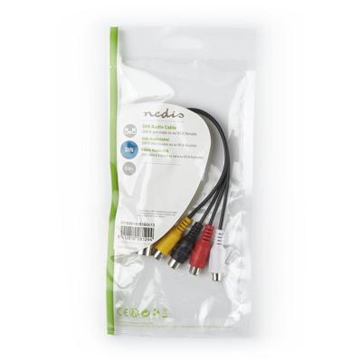 DIN-Audiokabel | DIN 5-Pins Male - 4x RCA Female | 0,2 m | Zwart